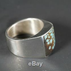 Turquoise Ring Silver Vintage Style Native American Jewelry Mens Navajo Large