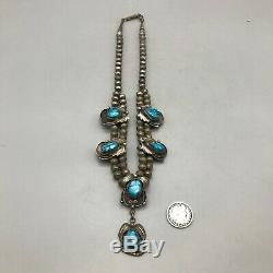 UNIQUE VINTAGE TURQUOISE NECKLACE with GREAT TURQUOISE by DELBERT CLARK