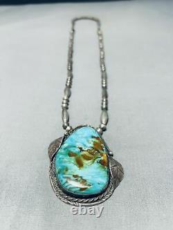 Unbelievable Vintage Navajo Royston Turquoise Sterling Silver Necklace