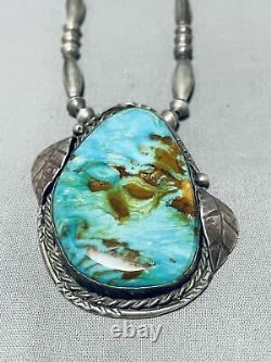 Unbelievable Vintage Navajo Royston Turquoise Sterling Silver Necklace