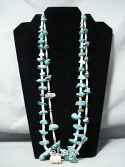 Unforgettable Vintage Navajo Turquoise Sterling Silver Necklace Old