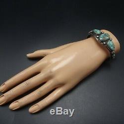 VERDY JAKE Vintage NAVAJO Sterling Silver BLUE CREEK TURQUOISE Cuff BRACELET