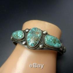 VERDY JAKE Vintage NAVAJO Sterling Silver BLUE CREEK TURQUOISE Cuff BRACELET