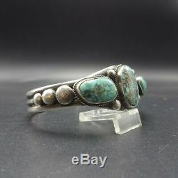 VERDY JAKE Vintage NAVAJO Sterling Silver BLUE CREEK TURQUOISE Cuff BRACELET