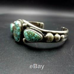 VERDY JAKE Vintage NAVAJO Sterling Silver BLUE CREEK TURQUOISE Cuff BRACELET