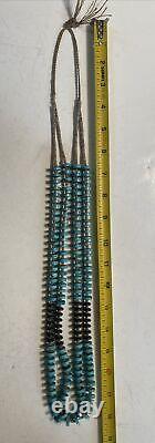 VINTAGE 35 Native American Navajo Turquoise and Heishi Shell Necklace