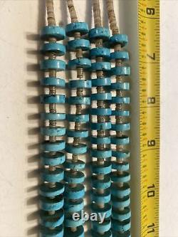 VINTAGE 35 Native American Navajo Turquoise and Heishi Shell Necklace