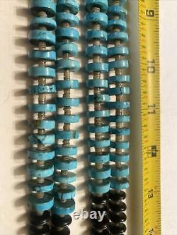 VINTAGE 35 Native American Navajo Turquoise and Heishi Shell Necklace