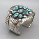 VINTAGE NAVAJO NATURAL TURQUOISE & STERLING SILVER CUFF BRACELET by KENNY JOHN