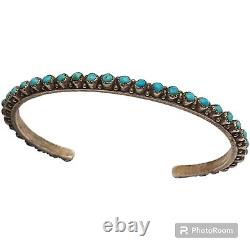 VINTAGE NAVAJO SILVER SNAKE EYE Cerrillos TURQUOISE CUFF BRACELET