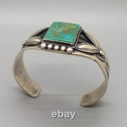 VINTAGE NAVAJO-STERLING & ROYSTON TURQUOISE BRACELET by PAUL J. BEGAY