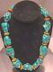 VINTAGE SANTO DOMINGO NAVAJO TURQUOISE HEISHI NECKLACE 21, 240 G, 12 Stones