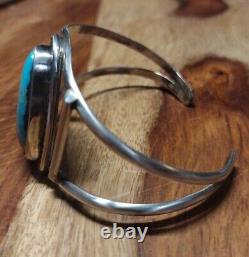 VINTAGE STERLING SILVER NAVAJO ROYSTON TURQUOISE CUFF 30.6 Grams