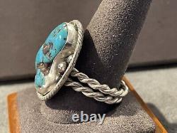 VIntage Navajo R McNamara Sterling Silver Turquoise Ring in size 11-3307.23