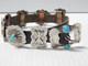 VNTG NAVAJO INDIAN STERLING SILVER TURQUOISE concho belt styl BRACELET DOG COLLR