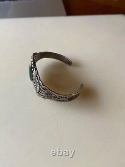 VTG 1930s FRED HARVEY Native American STERLING SILVER/Turquoise Cuff BRACELET