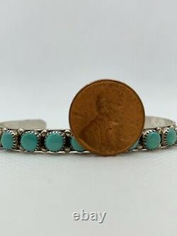 VTG AP Navajo NATIVE AMERICAN Sterling Silver Turquoise Cuff Bracelet 10.5g #bav