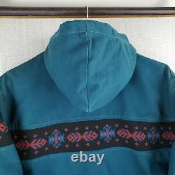 VTG CARHARTT Size Medium Turquoise Aztec Southwest Mens Hooded Bomber Jacket