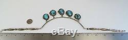 VTG Native American Navajo sterling silver turquoise dangle choker necklace