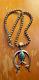 VTG Navajo S. WILSON Sterling BENCH BEADS Turquoise Sandcast Naja NECKLACE