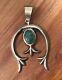 VTG Navajo S. WILSON Sterling Silver Turquoise 3.5 Sandcast Naja Pendant 44 GR