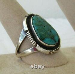 VTG Phillip Sanchez Navajo Sterling Natural Sterling Turquoise Ring, Sz 8.75