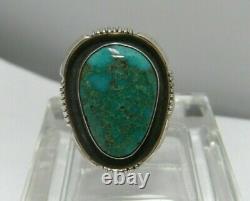 VTG Phillip Sanchez Navajo Sterling Natural Sterling Turquoise Ring, Sz 8.75