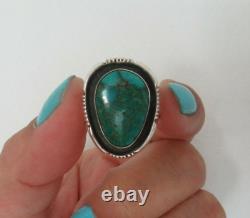 VTG Phillip Sanchez Navajo Sterling Natural Sterling Turquoise Ring, Sz 8.75