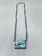 Very Cool Vintage Navajo Squared Spiderweb Turquoise Sterling Silver Necklace