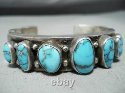 Very Important Mark Chee Vintage Navajo Turquoise Sterling Silver Bracelet