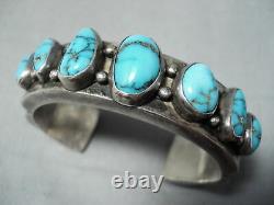 Very Important Mark Chee Vintage Navajo Turquoise Sterling Silver Bracelet