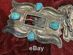 Very Large Navajo Sterling/ Gem Turquoise Concho Belt. Vintage/Antique. 934 gm