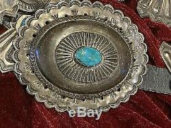 Very Large Navajo Sterling/ Gem Turquoise Concho Belt. Vintage/Antique. 934 gm