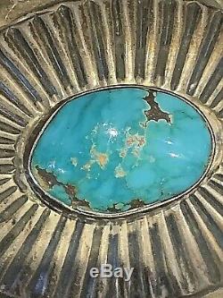 Very Large Navajo Sterling/ Gem Turquoise Concho Belt. Vintage/Antique. 934 gm