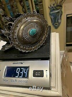 Very Large Navajo Sterling/ Gem Turquoise Concho Belt. Vintage/Antique. 934 gm