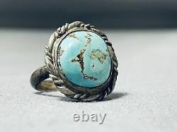 Very Rare Earlier Vintage Navajo Royston Turquoise Sterling Silver Ring