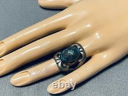 Very Rare Turquoise Vintage Navajo Sterling Silver Ring