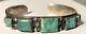 Vintage 1930's Navajo Indian Silver Square Turquoise Small Wrist Cuff Bracelet