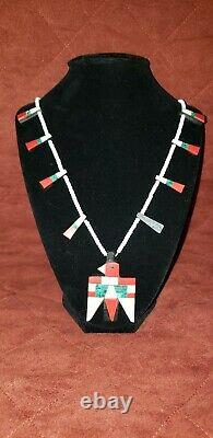 Vintage 1930's Santo Domingo Depression Era Thunderbird Turquoise Mosa