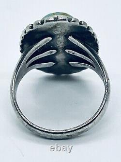 Vintage (1960's) Navajo Natural Gem Grade Number 8 Turquoise Cabochon Ring