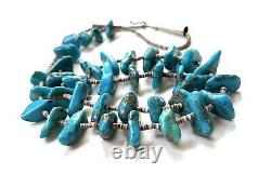 Vintage 1970s Navajo Turquoise Nugget Heishi Bead Necklace Native American