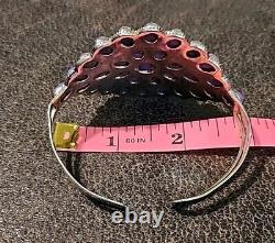 Vintage 52mm Native American Navajo Bracelet Cuff Purple Turquoise 41g (298)