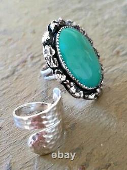 Vintage Antique Navajo Native Sterling Southwest Style Turquoise RING Lot of 7