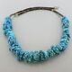 Vintage Beautiful Navajo Sterling Silver Heishi Nugget Turquoise Necklace
