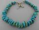 Vintage Beautiful Navajo Sterling Silver Nugget Turquoise Necklace Huge 22