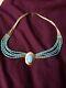 Vintage Beautiful Navajo Sterling Silver &Turquoise Choker Necklace