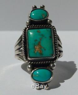 Vintage Beauty Navajo Indian Sterling Silver Turquoise Ring