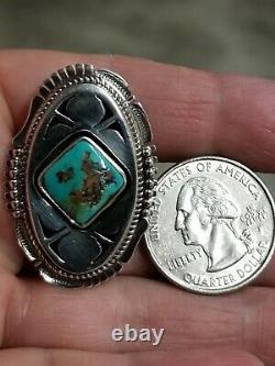 Vintage Bennie Ration Native American Navajo Sterling Silver Turquoise Ring