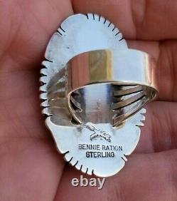 Vintage Bennie Ration Native American Navajo Sterling Silver Turquoise Ring