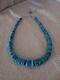 Vintage Disk Turquoise Beaded Navajo Necklace Sterling Silver Adjustable 16-19